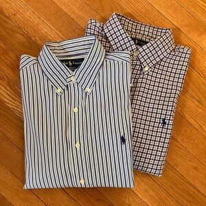 Pair of Ralph Lauren Long Sleeve Classic Button-Down Shirts size L